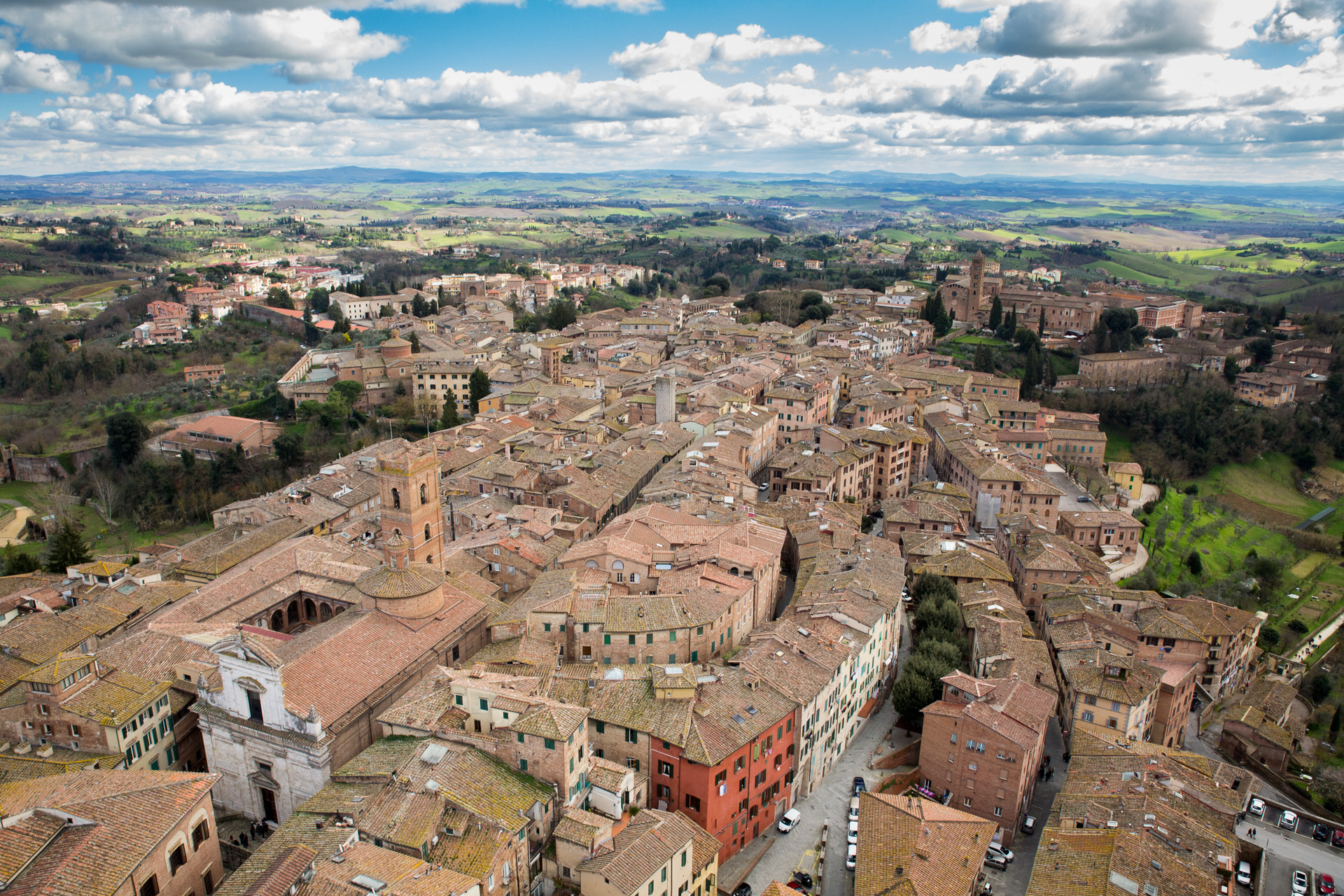 Siena & surrounding hills from the top of Torre del Mangia