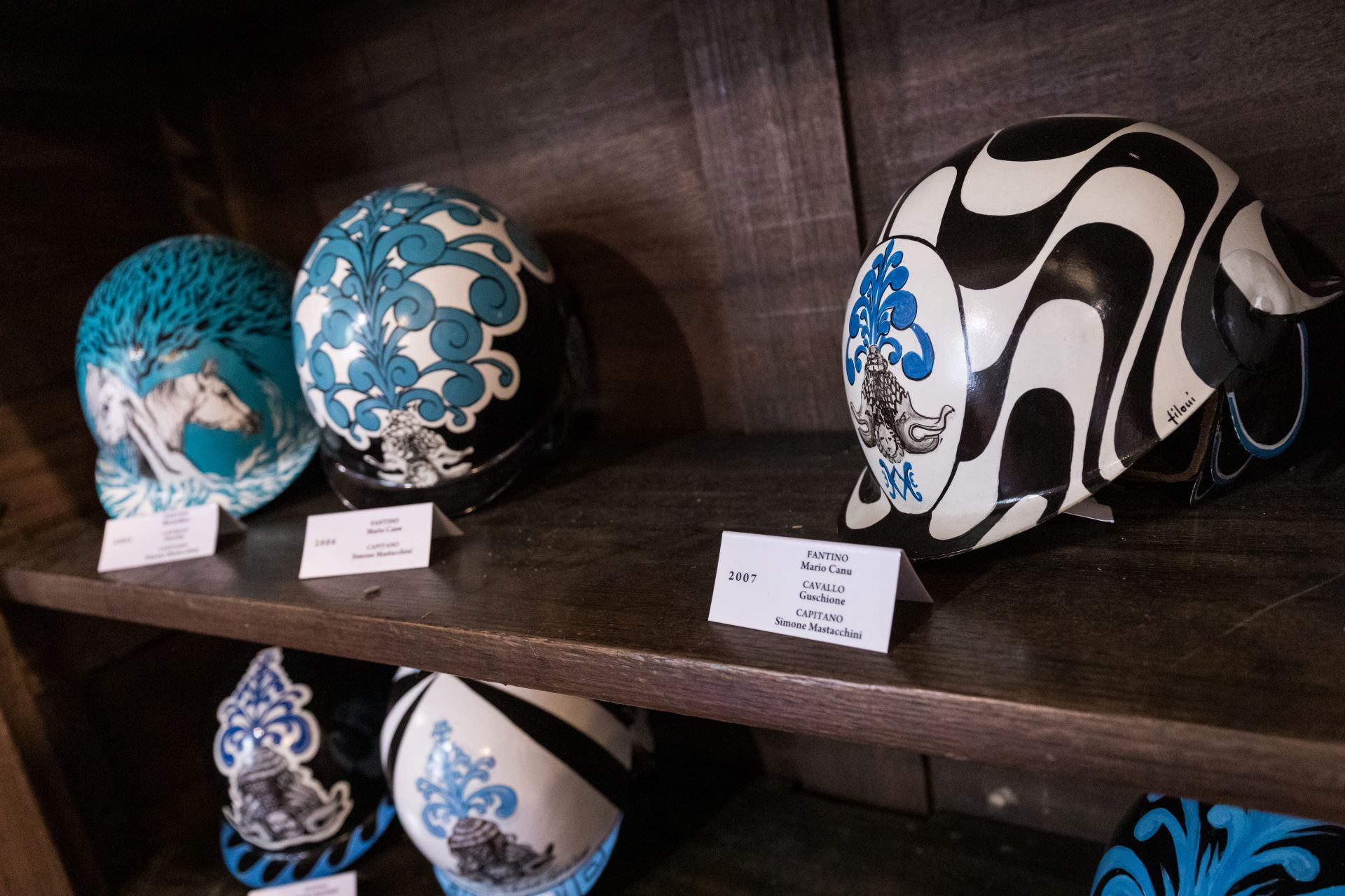 Helmets for the Palio of Castel del Piano