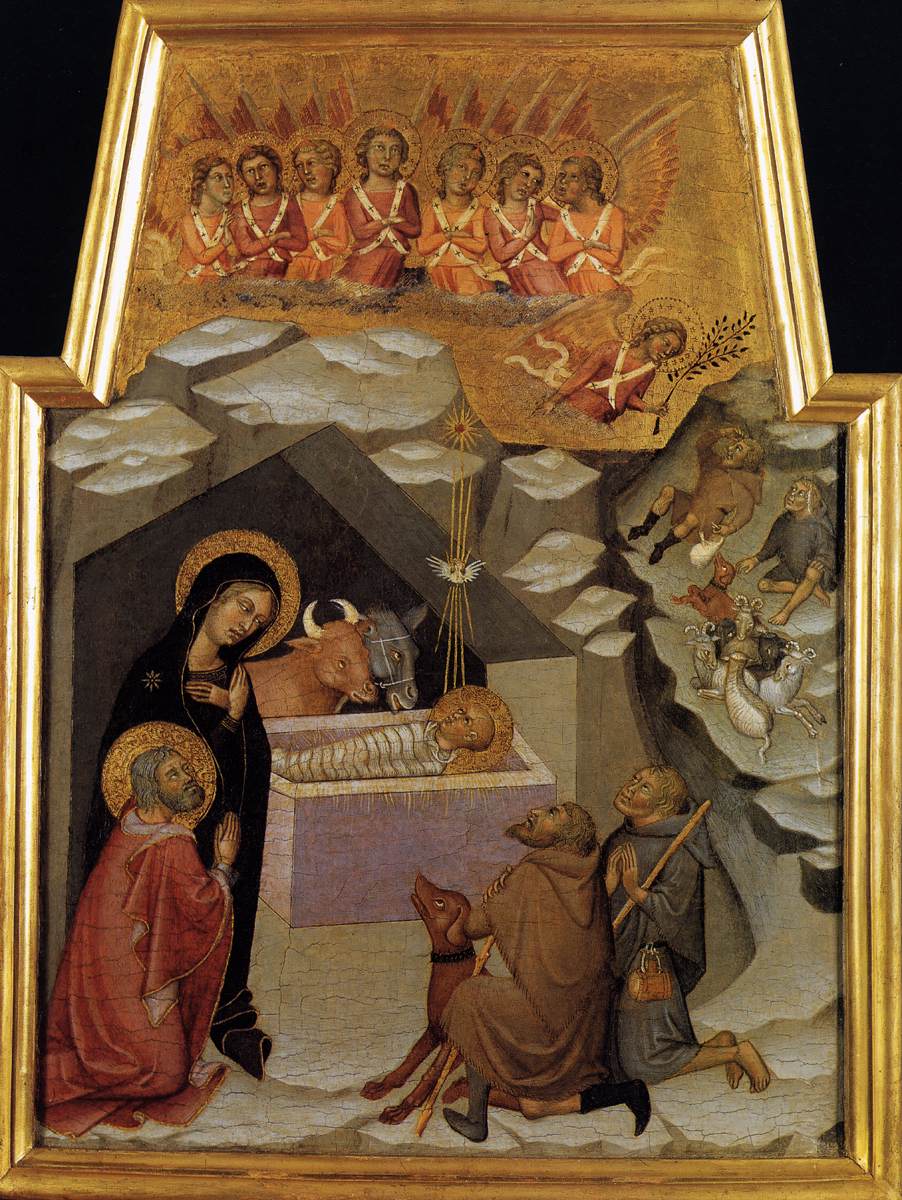 Bartolo di Fredi, Nativity and adoration of the shepherds, Vatican Museums, 1383