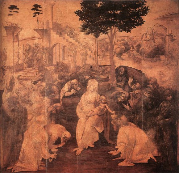Leonardo da Vinci, (unfinished) Adoration, 1481-2. Florence, Galleria degli Uffizi
