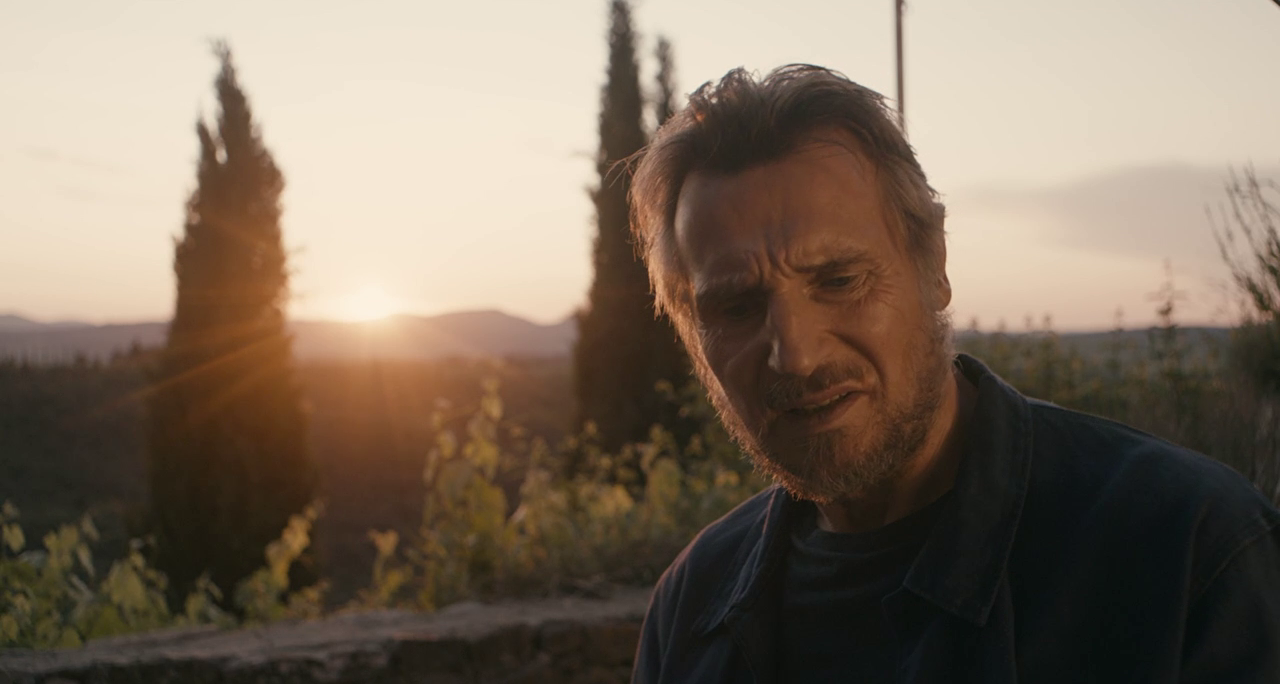 Liam Neeson on the Made in Italy set