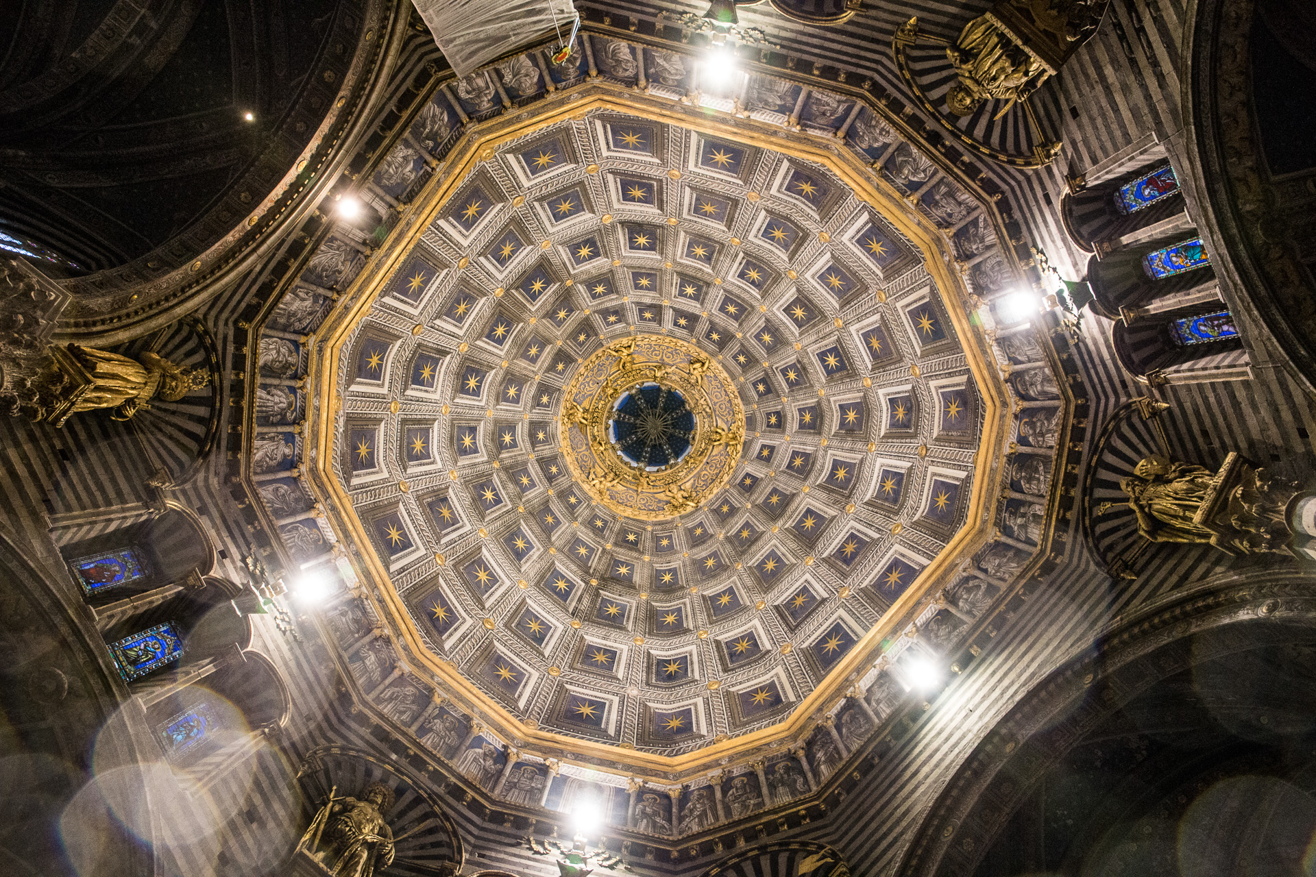 The stars inside the Siena Cathedral